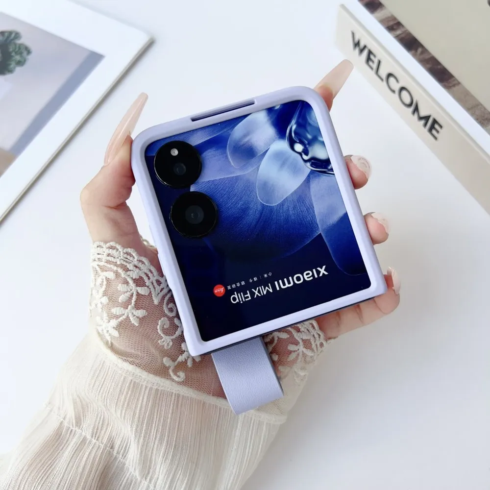 Xiaomi MIX Flip Faux Leather Shockproof Case with Strap - Skin-Friendly Folding Hard Back Cover