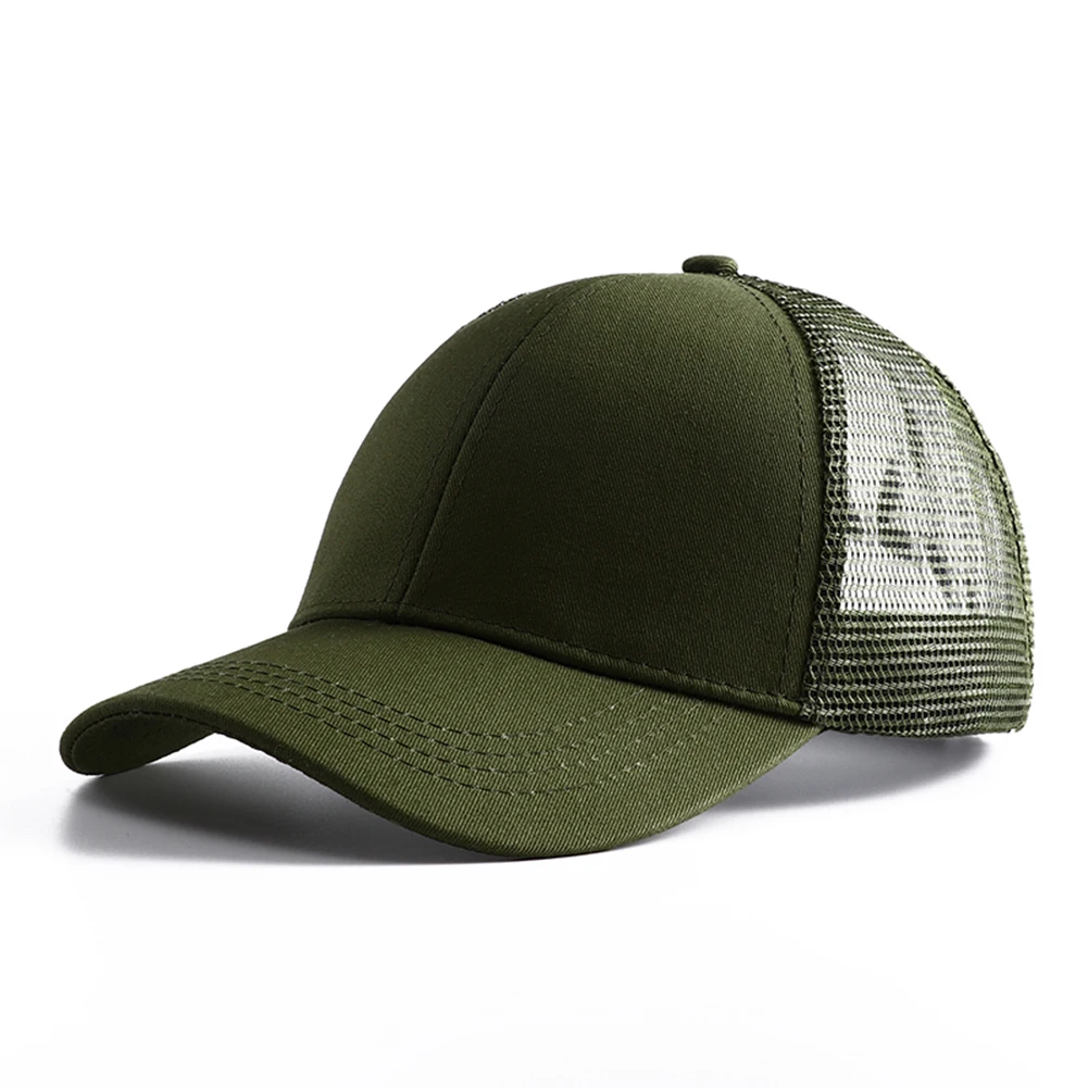 baseball cap new summer camouflage mesh trucker hat snapback cap chapeau Femme fashion messy hair bun ponytail baseball caps for women