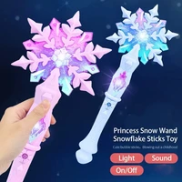 Princess Snow Wand Toy Fairy Girls Glowing Wands Christmas Halloween Children Toys Snowflake Light Sound Sticks Kid Cosplay 1