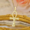 Lucktune collier pharaon égyptien ankh pendentif ankh croce egiziana collier acier inoxydable Ankh croix amulette égyptienne collier en acier inoxydable clé de la vie symbole Crucifix pendentif collier femmes