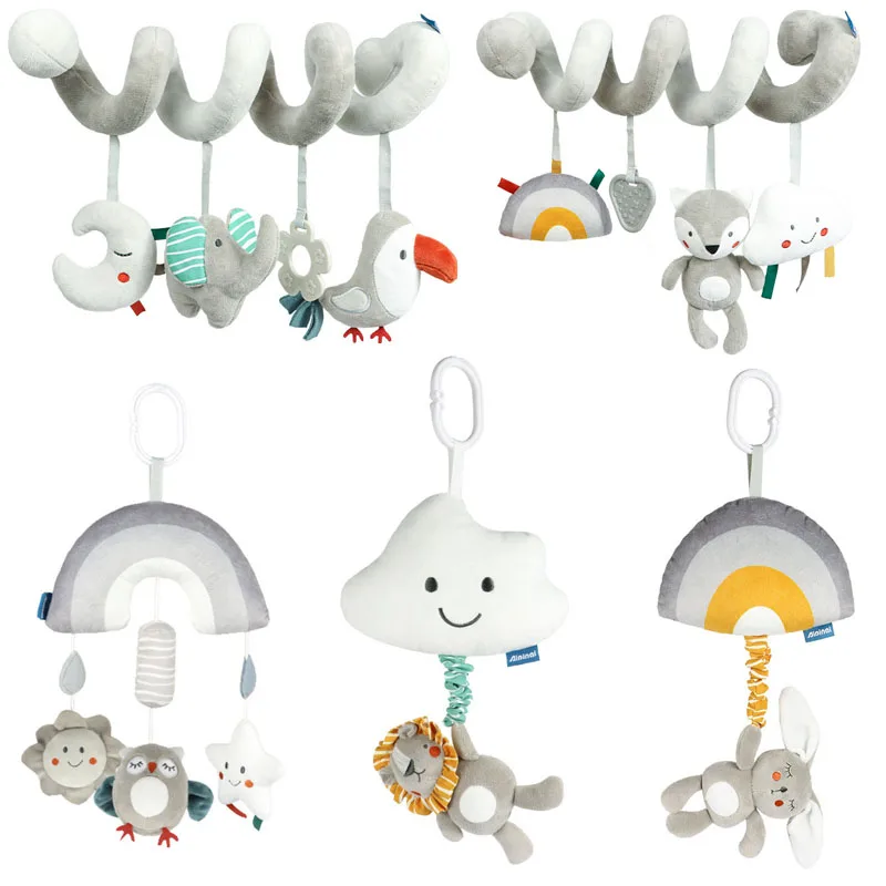 

Baby Toy 0-12 Months Soft Plush Hanging Rattle Toys Cartoon Animal Newborn Crib Toys Car Seat Stroller Toy for Infant Boys Girls