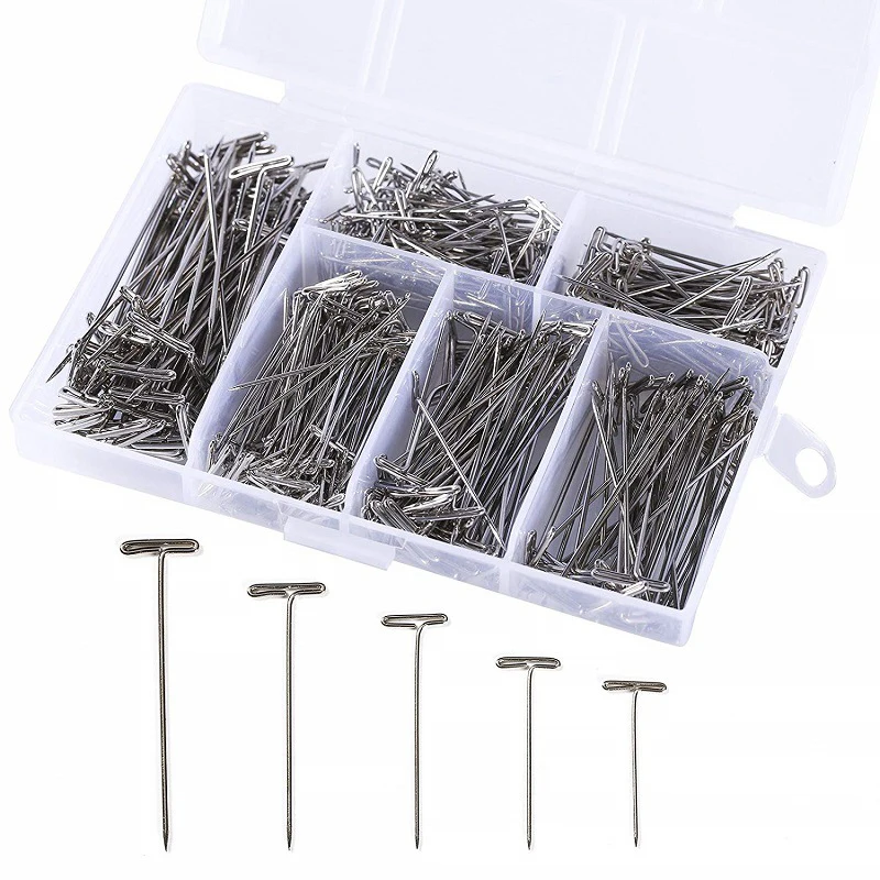 100Pcs Thumbtack Pushpin Stainless Steel T Pins T Shaped Pins Needles with  Storage Box for Crafts, Blocking, Knitting, Modelling - AliExpress