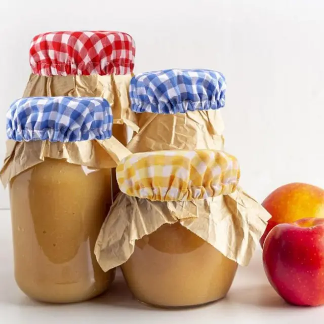 5-Pack Linen Jar Covers – Unbleached Cotton Fermentation Lids With Rope & Rubber Bands - View #10