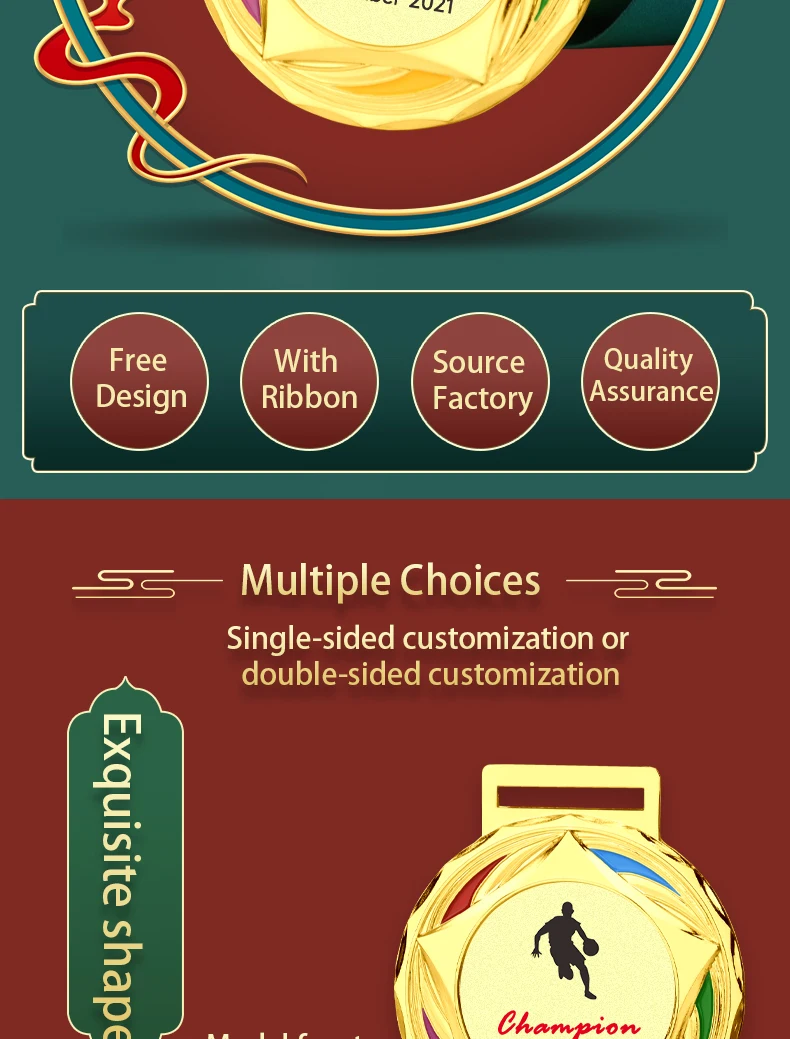 Description Picture 3 of itemBlank Medals Metal Award Medals with Neck Ribbon Gold Silver Bronze Generic Medal For Any Competition Sports Souvenir Free Print