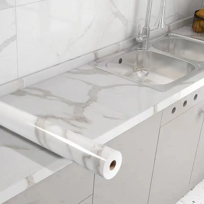 PVC Marble Waterproof Wallpaper Vinyl Bathroom Stickers Self Adhesive Oil Proof Contact Paper for Kitchen Cabinet Renovation rotatable filter pressurized shower nozzle filter water filter swivel head kitchen faucet bubbler extender splash proof water fi