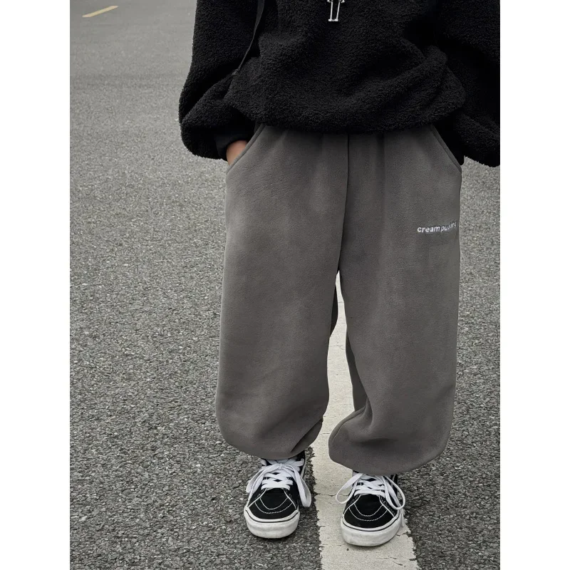 Pantaloni Per Bambini Ragazzi Ollie Pants 2023 New Baby Winter Pants Bambini Plus Fleece Pantaloni Casual Spessi Boy Fashion Pant Solid Pants