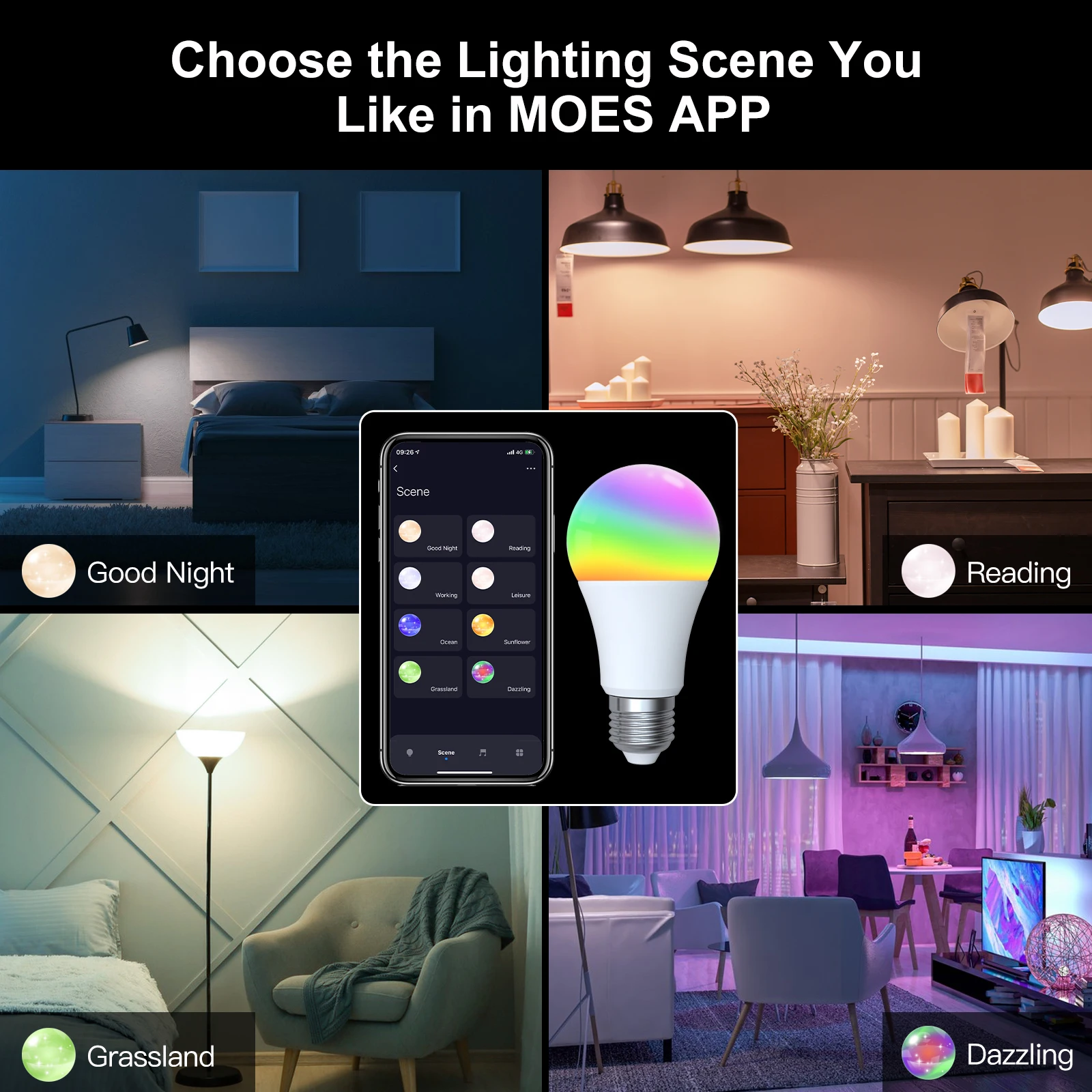 Mosis 1-9 Stuks 9W AC90-240V Tuya Zigbee Smart Led Gloeilamp Rgb E27 Dimbare App Afstandsbediening Alexa Google Home Voice Control