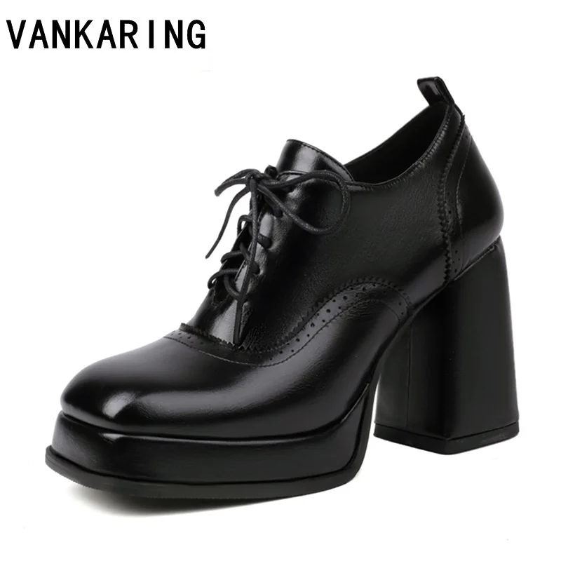 

Туфли-лодочки женские из экокожи, простая обувь с вырезами, на шнуровке, высокий каблук, квадратный носок, телесные, Ретро стиль