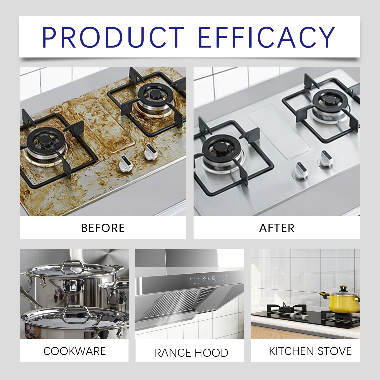 5PCS Kitchen Stove Cleaner Powder Powerful Multipurpose Kitchenware Range Hood Oven Heavy Oil Stain Removal Grease CleaningAgent