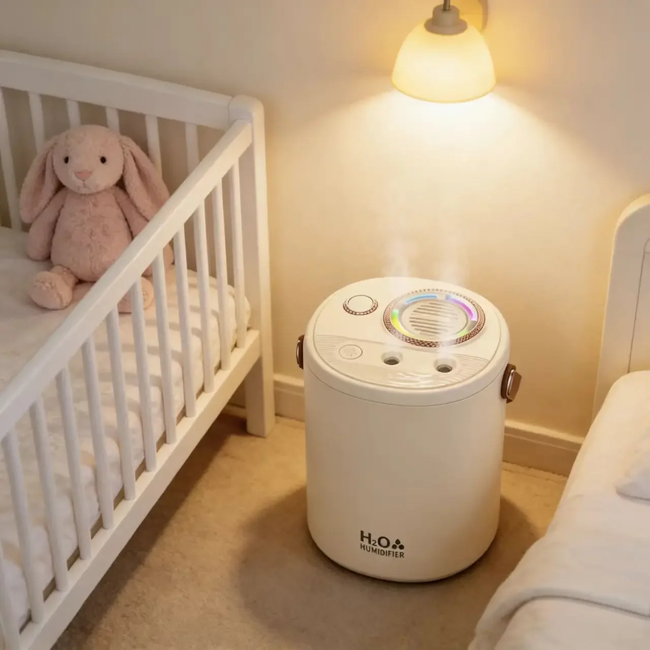 1L Portable Household Humidifier Silent Lightweight Humidifier with Colorful Night Light for Bedroom Living Room Baby Room 6
