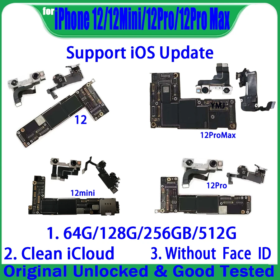 

Clean ICloud For IPhone 12 Pro Max Motherboard Support Update For IPhone 12 Mini Logic Board Original Unlocked Mainboard Tested