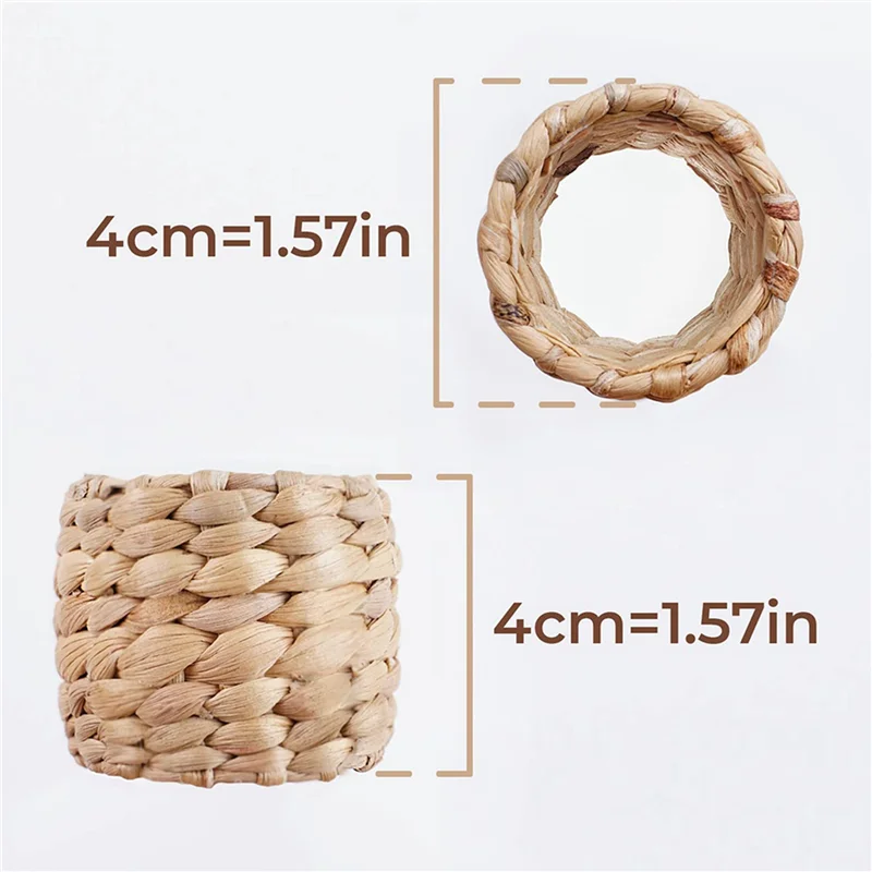 A19F-48Pcs 냅킨 링, 물히아신스 냅킨 홀더 링 - 생일 파티, 저녁 식사 테이블 장식을위한 소박한 냅킨 링