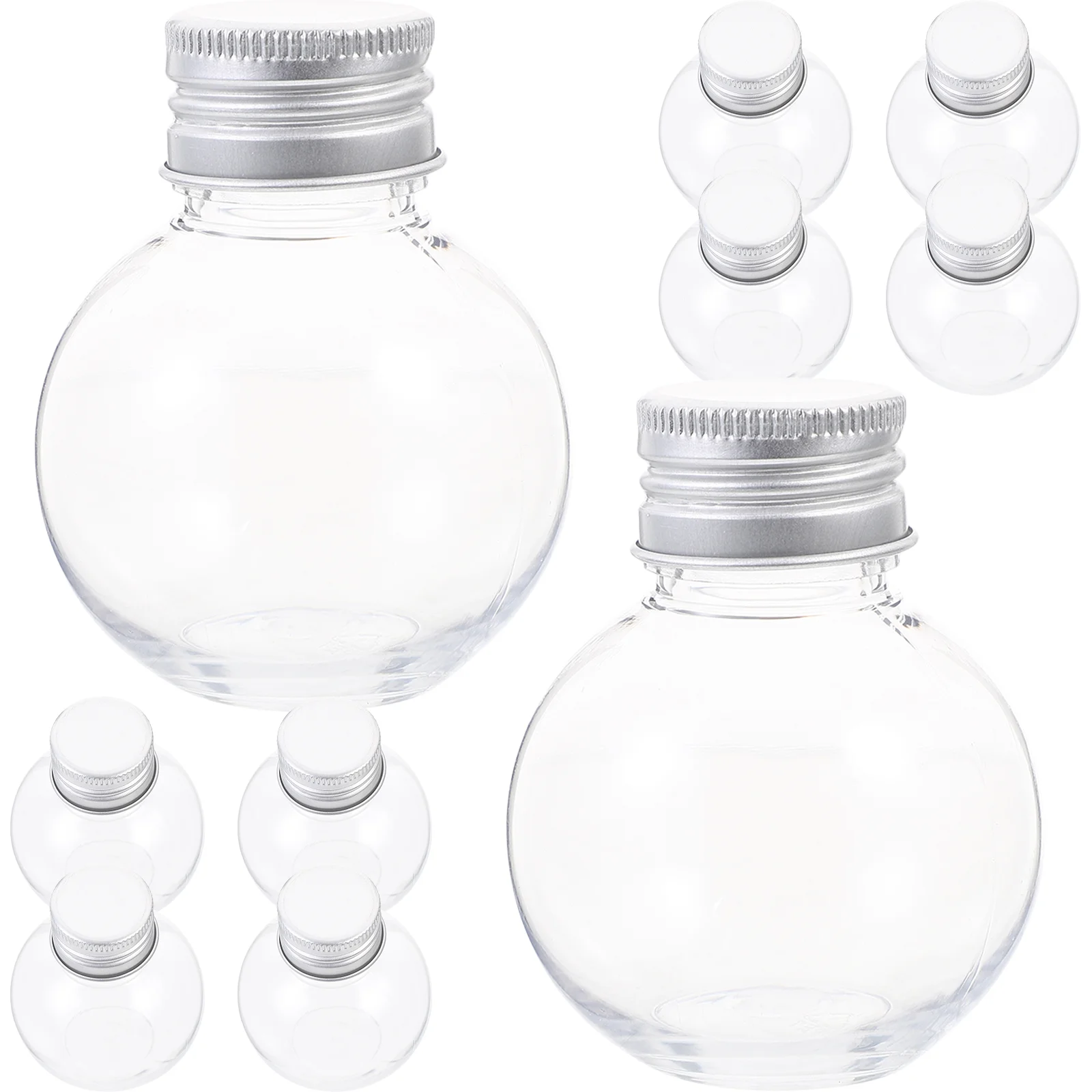 10 Pcs Transparent Spherical Bottle Water Bottles Bulb Drink Coffee Multi-function Juice The Pet Plastic Christmas Containers 5