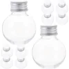 10 Pcs Transparent Spherical Bottle Water Bottles Bulb Drink Coffee Multi-function Juice The Pet Plastic Christmas Containers 5