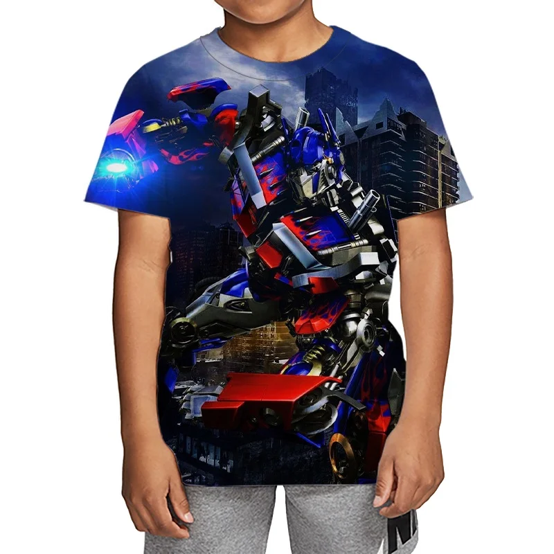 Transformers Optimus Prime Bumblebee 3D Printed Children's T-shirt, Boys' Fashion Casual Comfortable Top 2025 New Edition 3