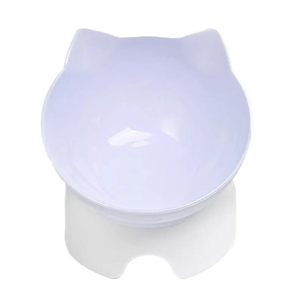 Plastic Tilted Elevated Cat Bowl Pet Food Bowl Tilt Supplies Bowl High Pet Bottom Protector Feeding Neck Antichoking Bowl NEW 4