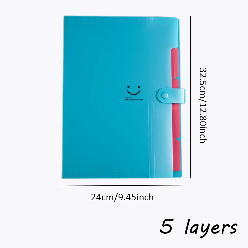 Colorful 5-Layer A4 Organizing Folder for School and Office Supplies