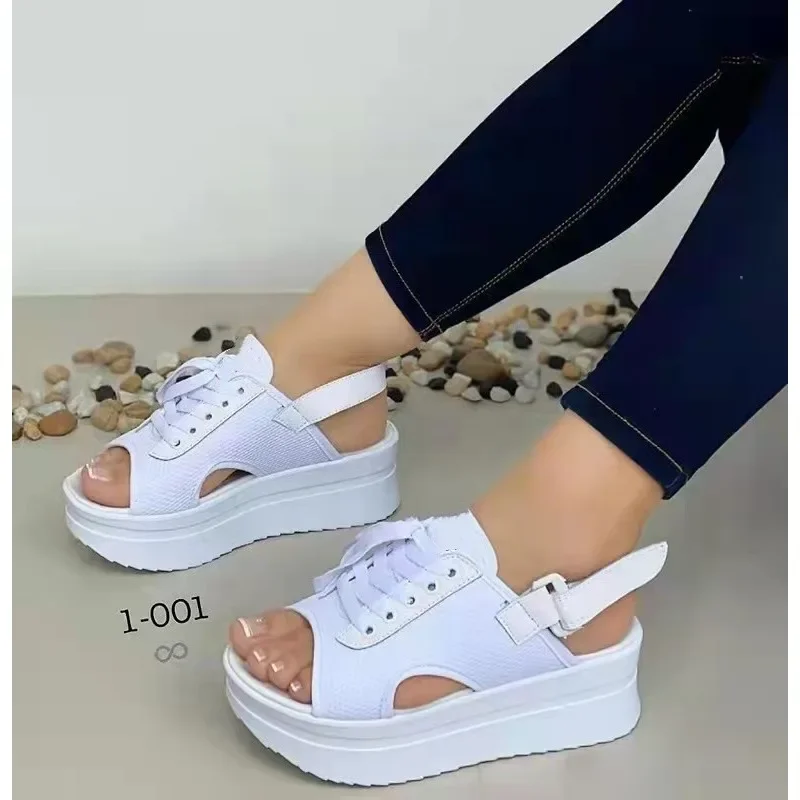 New Fashion Women's Open Toe Flats Casual Platform Sandals Comfortable Designer Elevated Sandals for Women Zapatos De Mujer