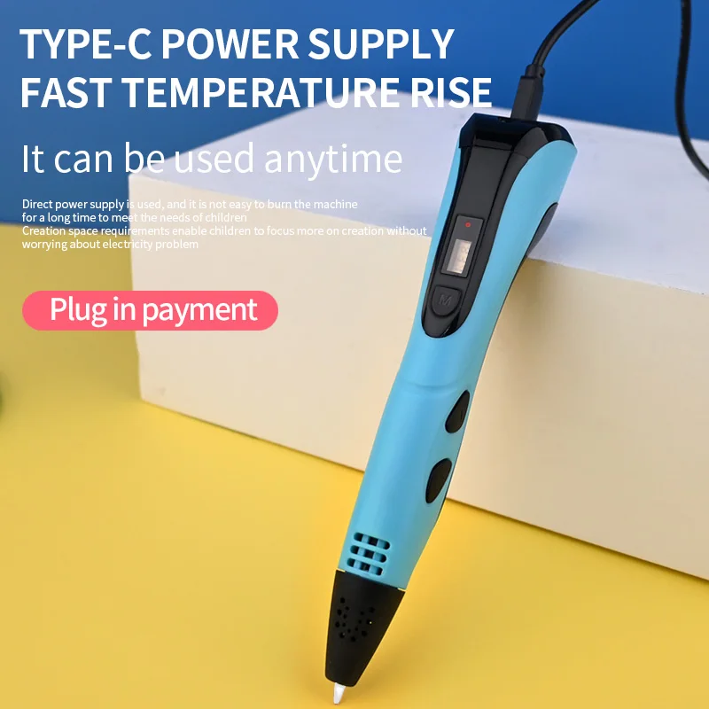 3D Printing Pen LCD Display Screen PU Travel Bag 1.75mm PLA DIY Drawing Birthday Christmas Gifts Children Painting Toys
