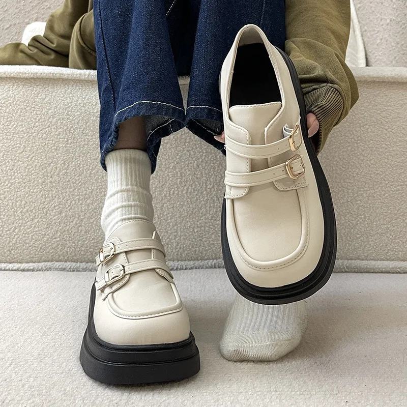 

2023 Women Loafers New cute Lolita shoes Japanese JK uniform leather shoes university girls Mary Jane shoes Women Platform Shoes