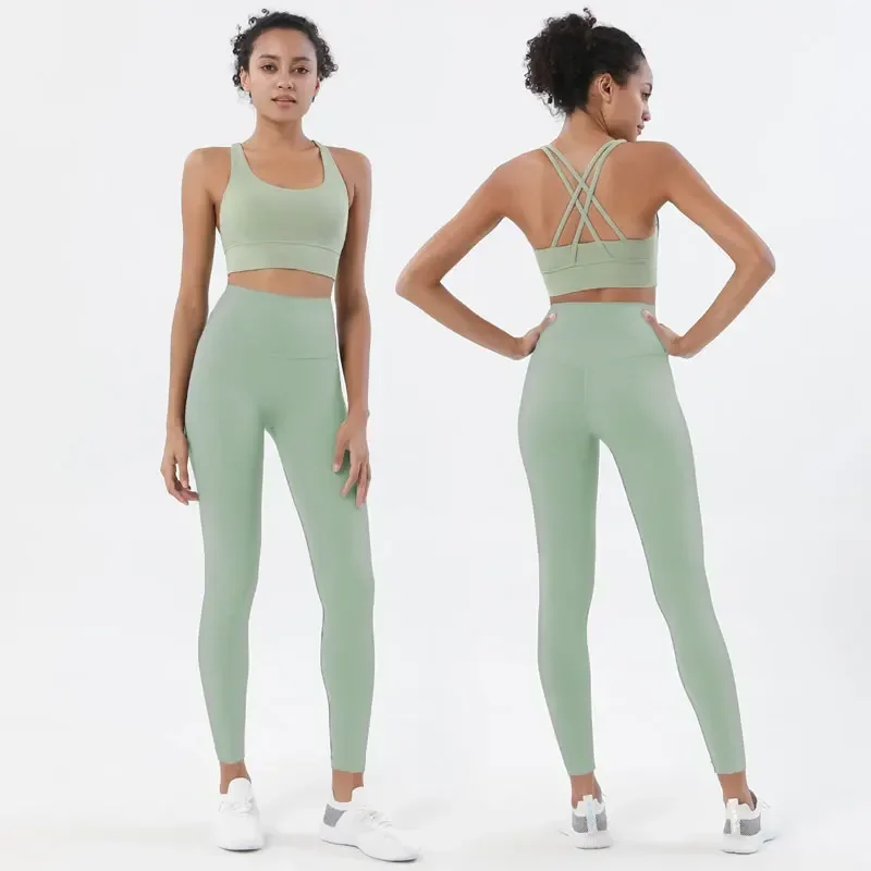 Stown Sportswear Yoga Set Leggings And Tops Fitness Sports Suits Gym Clothing Yoga Bra Seamless Leggings Running Women Tops Pant