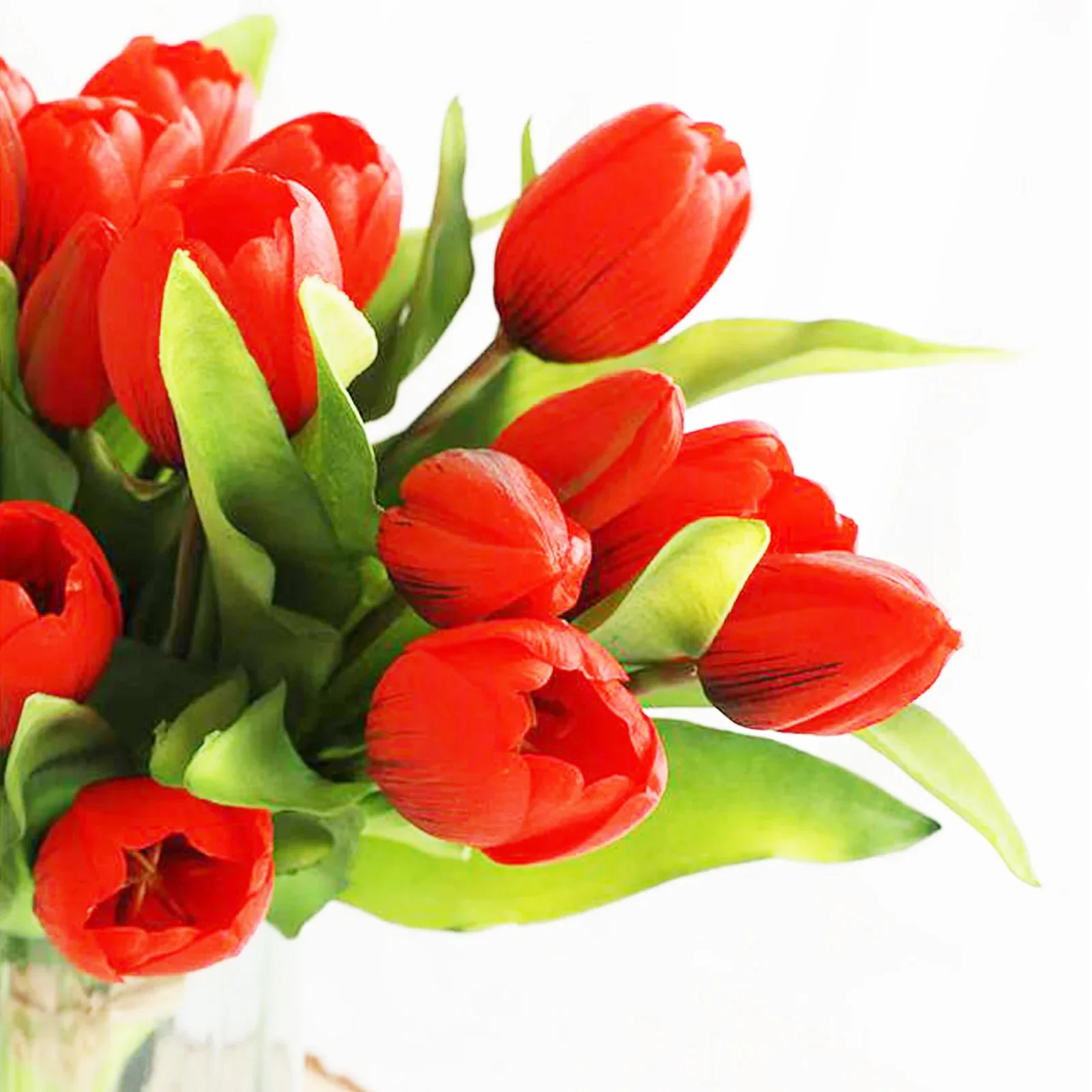 

1 Bouquet Of Simulated Tulips With 7 Flowers Tulips Fake Tulip Bouquet For Wedding Decoration PU+PVC Artificial Flower