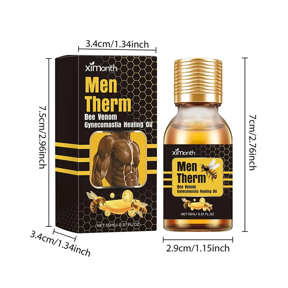Man Breast Firming Massage Cream 15 Ml Bee Essence Removing Excess Fat Effective Shrink Chest Gynecomastia Tighten Essence