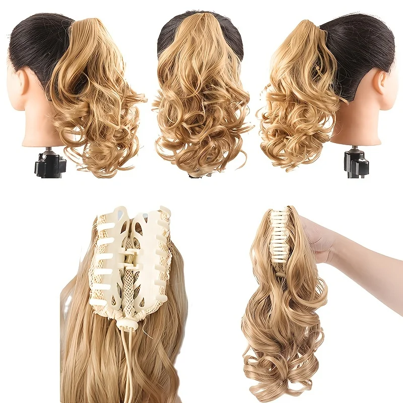 Synthetic Short Wavy Claw Ponytail Hair Extension Black PonyTail Clip In Hair Tail Natural False Hairpiece Hair Accessories