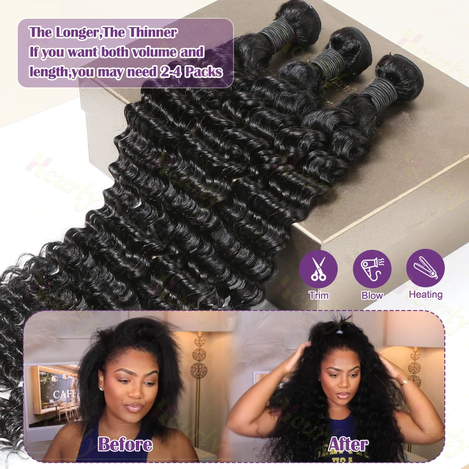 Loose Curly Human Hair Bundles 30 Inch human hair extensions