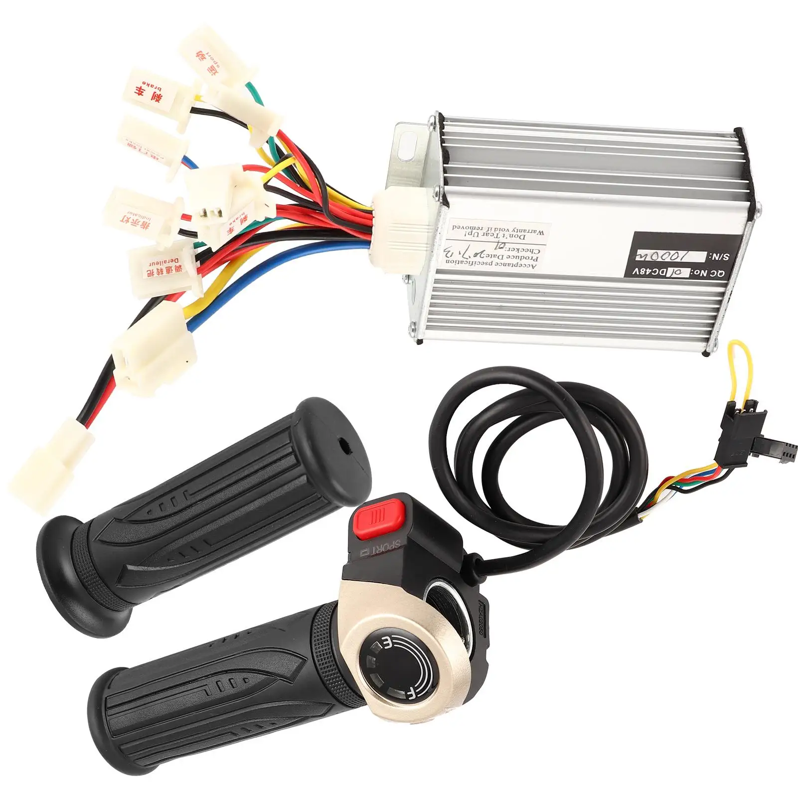 48V 1000W E-Bike Brushless Motor Controller Set with Power Display & Handlebar Rotation for Scooters
