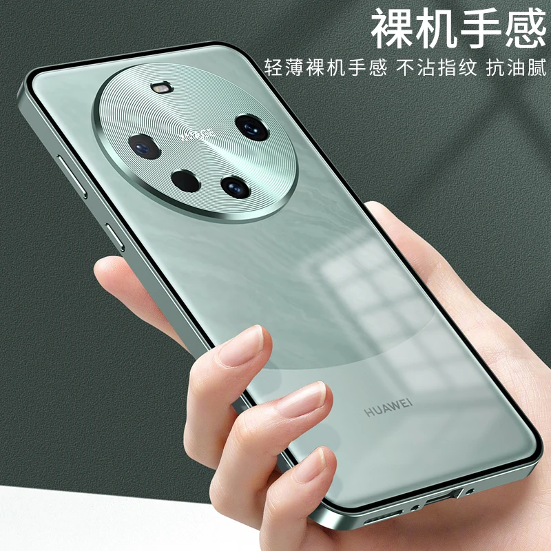 Aluminium Alloy Metal Frame For Huawei Mate 60 Pro Plus Pro+ Case Matte Acrylic Back Cover Metal Bumper Camera Lens Protector