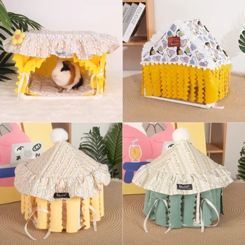 Tenda per piccoli animali domestici Maiali d'India Nido di coniglio Gabbia per criceti Casa Accogliente nascondiglio per piccoli animali Tenda per dormire Accessori per animali domestici