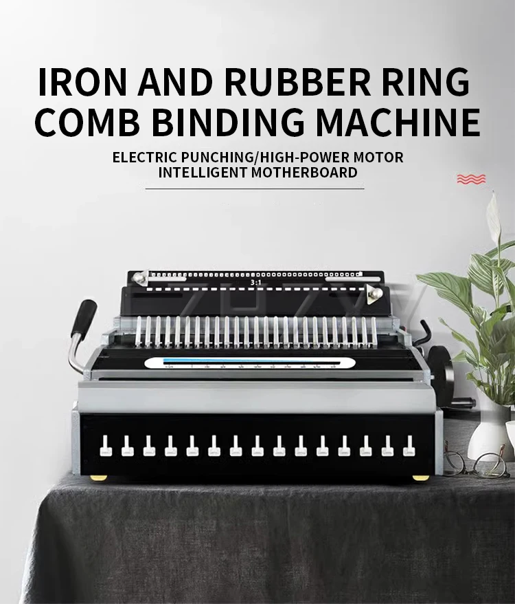 Description Picture 3 of itemU-ST20 Iron and rubber ring comb binding machine Double line calendar Contract and tender document punching binding machine 3 in
