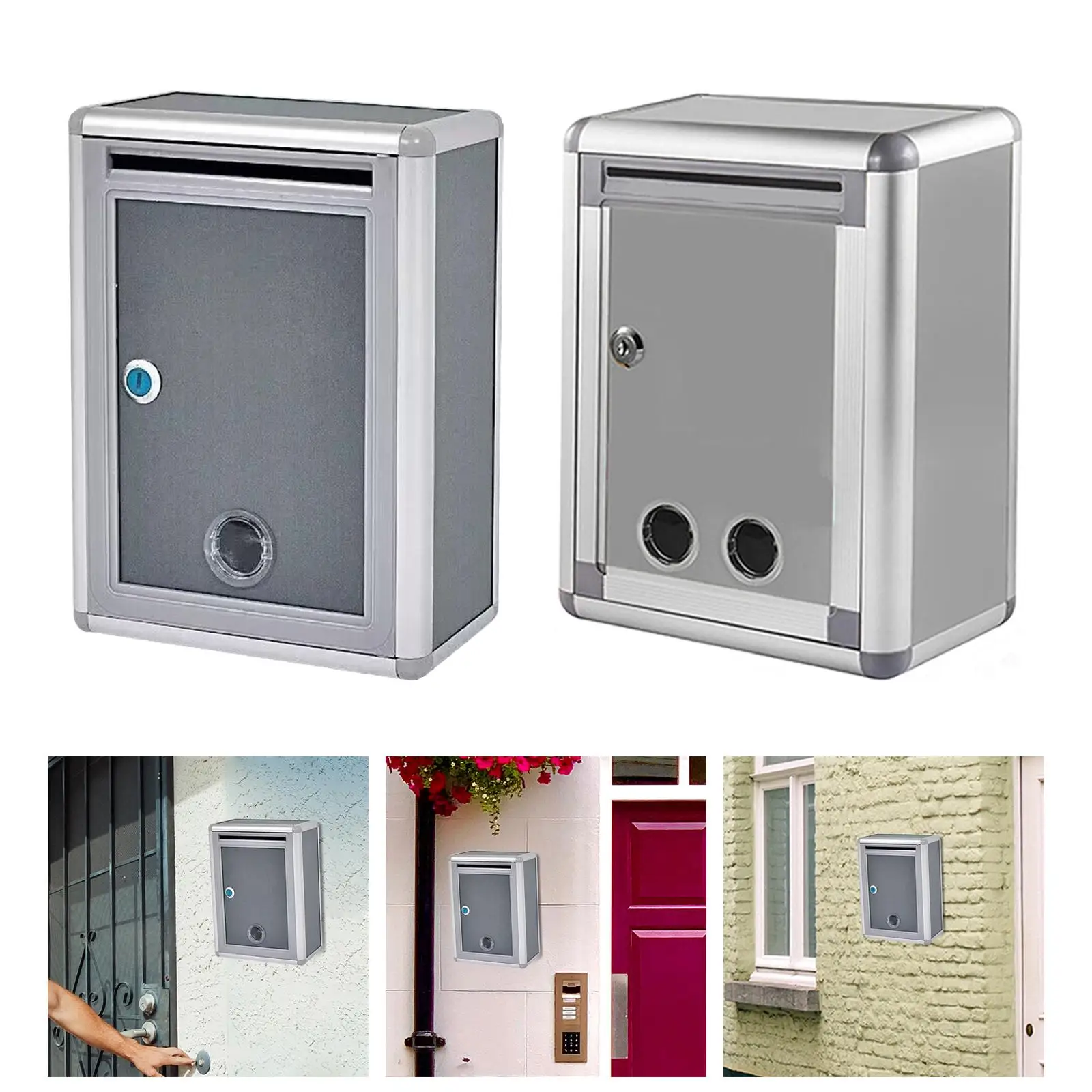 Locking Wall Mounted Mailbox Collection Box Durable Postbox Lockable Mailbox