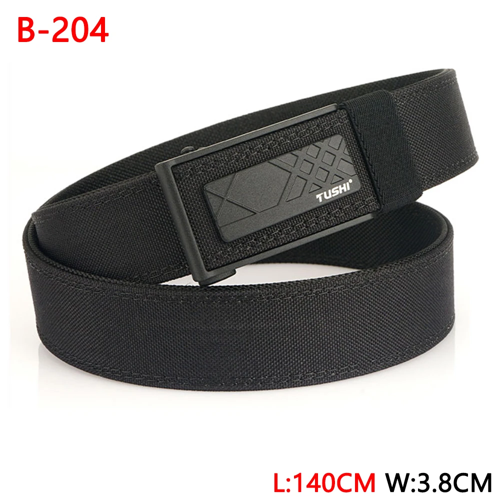 Tushi 140cm Herren militärischen taktischen Gürtel engen robusten Nylon Hochleistungs-Hart gürtel für männliche Outdoor-Freizeit gürtel automatischen Bund – Detail 29