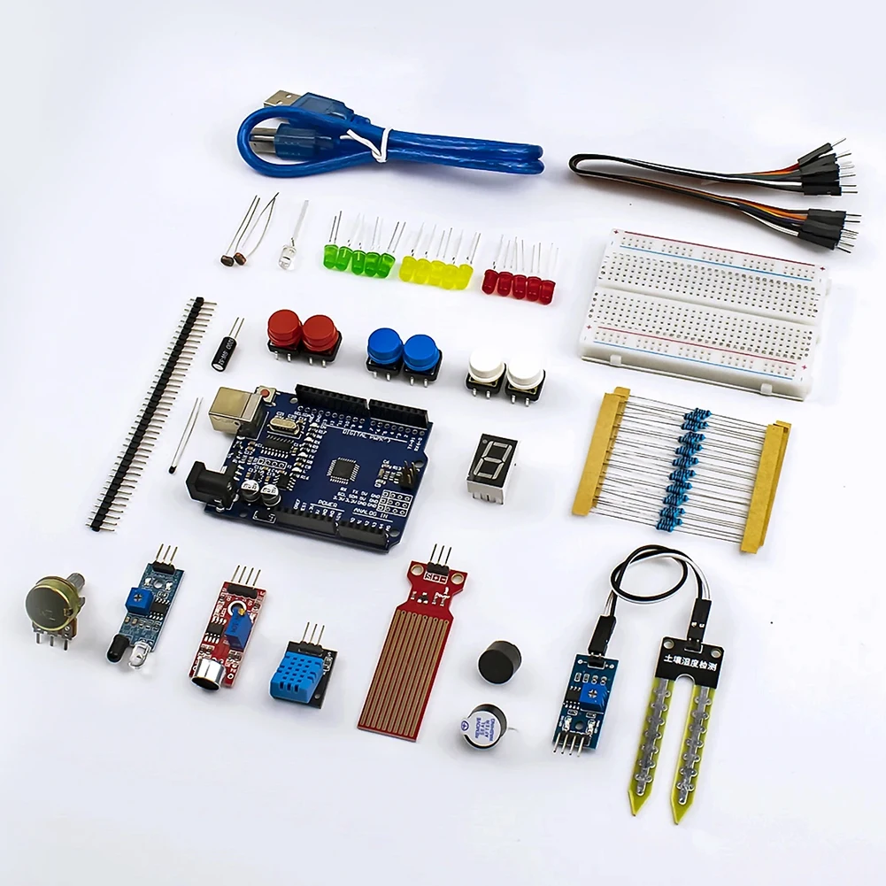 Basic Starter Kit with Breadboard Sensor Modules Resistance Educational Programming Kit Electronic DIY Kit for Arduino UNO R3 image 2