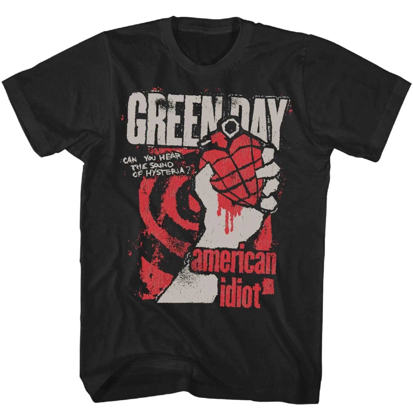 Green Day American Idiot Hysteria T Shirt Erkek Rock Müzik Klasik Grup Tee Büyük Boy Kısa kollu Kadın Moda Sokak Üst