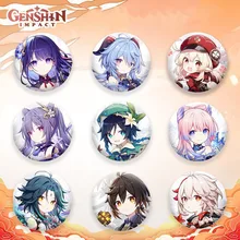 

Genshin Impact Badge 58mm Online Game Brooch Pin Keqing Xiao Cosplay Badge Accessories for Clothes Backpack Decoration Gift