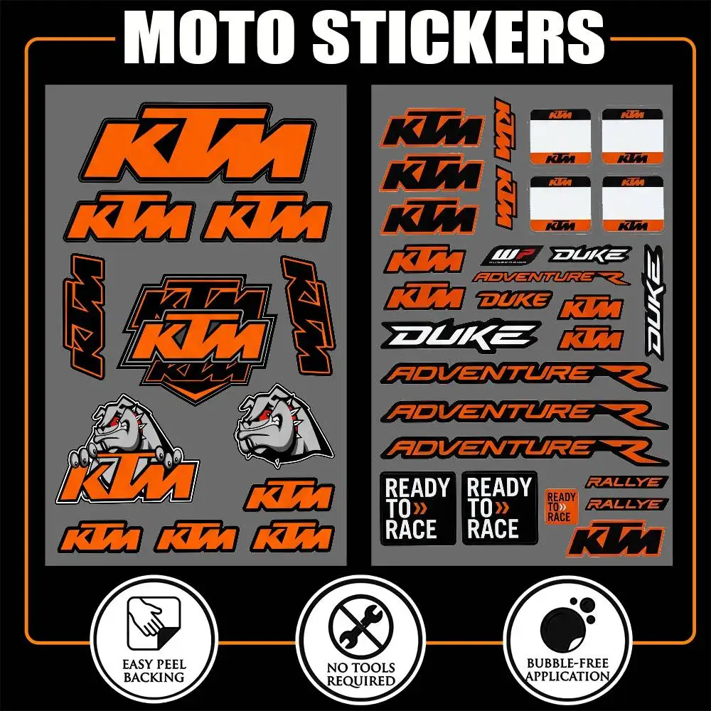for KTM High Visibility Reflective Waterproof Decal Scratch Hide Sticker Fit Car Motorcycle Helmet Refrigerator