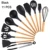 Best Silicone Cooking Utensil Set Wooden Handle Spatula Soup Spoon Brush Ladle Pasta Colander Non-stick Cookware Kitchen Tools 12