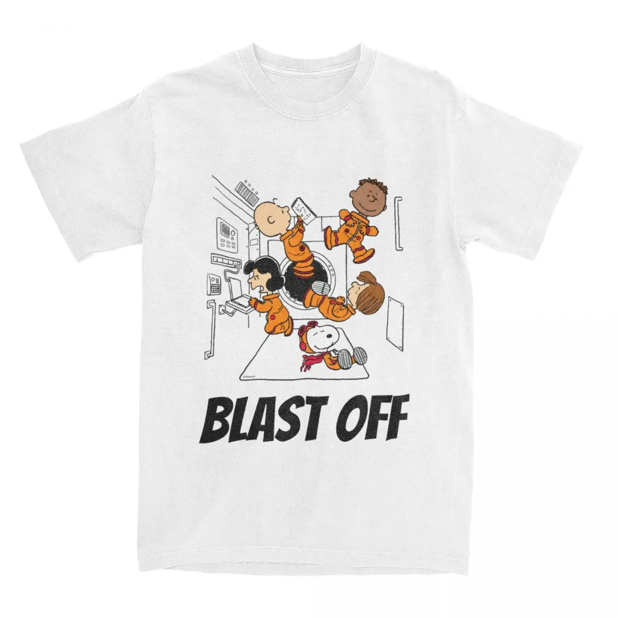 Novità Peanuts Gang In Space Merchandise Camicie Per Uomo Donna Snoopy Divertente 100% Cotone Nuovo Arrivo Tee