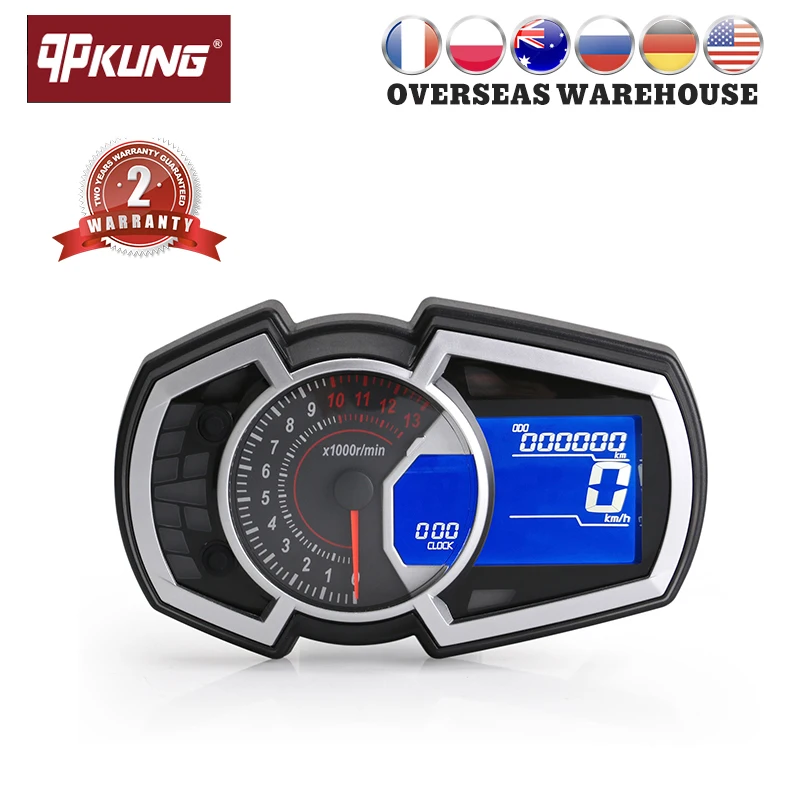 

qpKung Motorcycle LCD Speedometer 14000RPM 6 Gear Backlight For Ninja 650 Meter Triple Cylinder Double Cylinder Universal