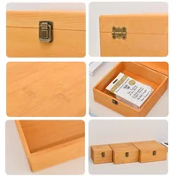 1 Pcs  S / M / L Wooden Jewelry Storage Box Pine Rectangular Flip Solid Wood Gift Box Handmade Craft Case Home Storage Tools 1