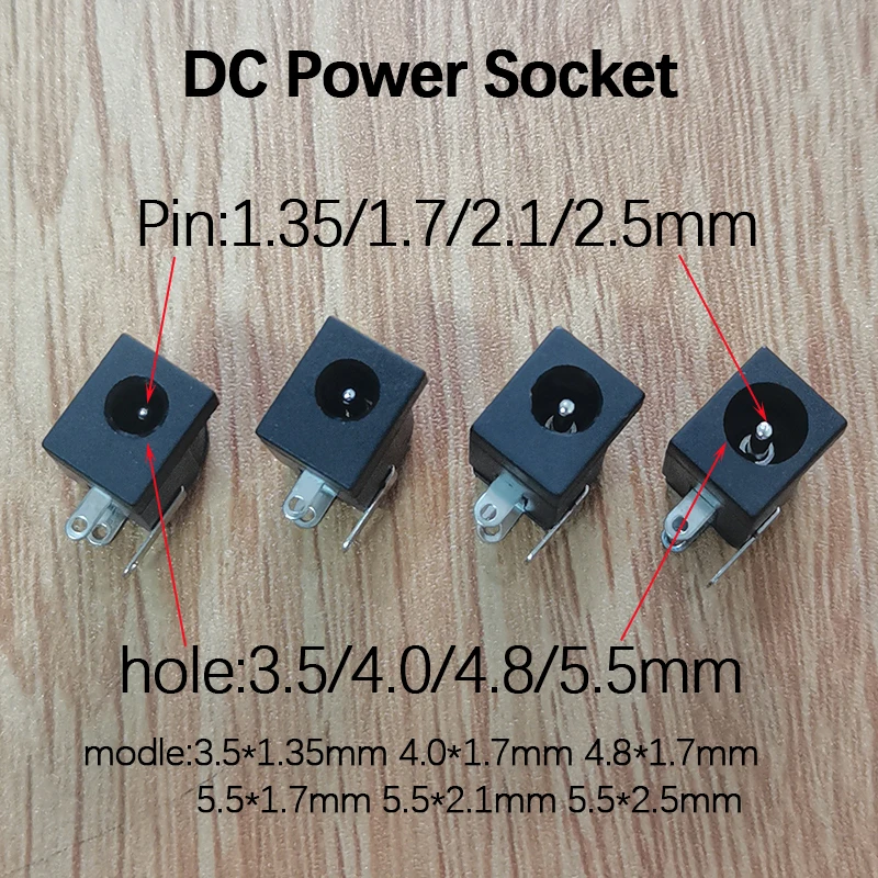 2–5 Stück 3-poliger DC-Stromanschluss, 3,5 x 1,35 5,5 x 2,5 5,5 x 2,1 5,5 x 1,7 4,0 x 1,7 4,8 x 1,7 3,5 x 1,35 5,5 x 2,1 5,5 x 2,5 5,5 x 1,7 mm