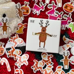 Festive Christmas Santa Claus Decorative Stickers - 45PCS for DIY Scrapbooking & Album Decoration (Snowflake deer)