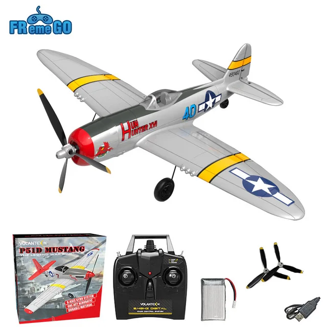 P47 Thunderbolt RC Plane 2.4G 4Ch RC Fighter 400mm Wingspan P47 RTF Aircraft One-key Aerobatic  RC Warbird Airplane Toys Gifts 1