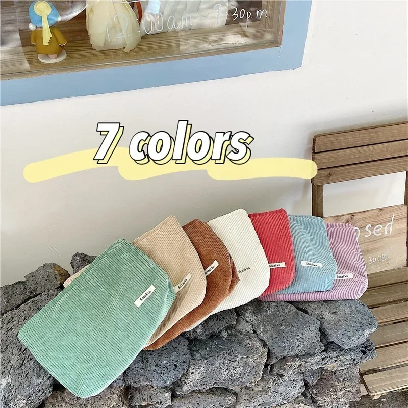 Corduroy Travel Cosmetic Bag Large Travel Toiletries Organizer Makeup Storage Bag Cosmetic Case Zipper Wash Beauty Storage Pouch 6