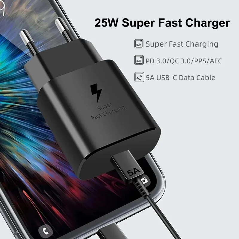 Samsung 25W Super Fast Charger with PD Type-C Adapter