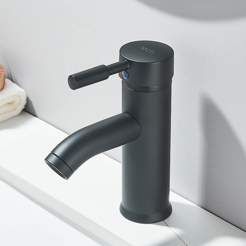 Matte Black Basin Faucet Deck Mounted Single Lever Bathroom Crane Waterfall Brass Tap Hot Cold Water Mixer Taps Rozin faucet valve