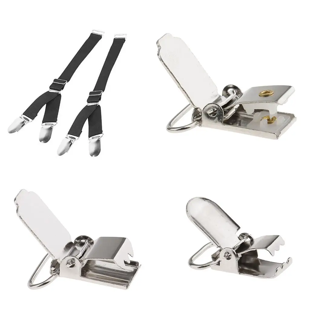 Sewing Clips 20Pcs Metal Baby Pacifier Suspender Clips Webbing Dummy Strap Holder Craft Hooks